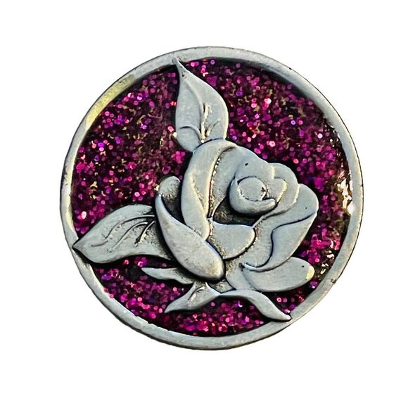 10/$25🦋 Silver & Pink Glitter Love Companion Coin - Picture 3 of 5